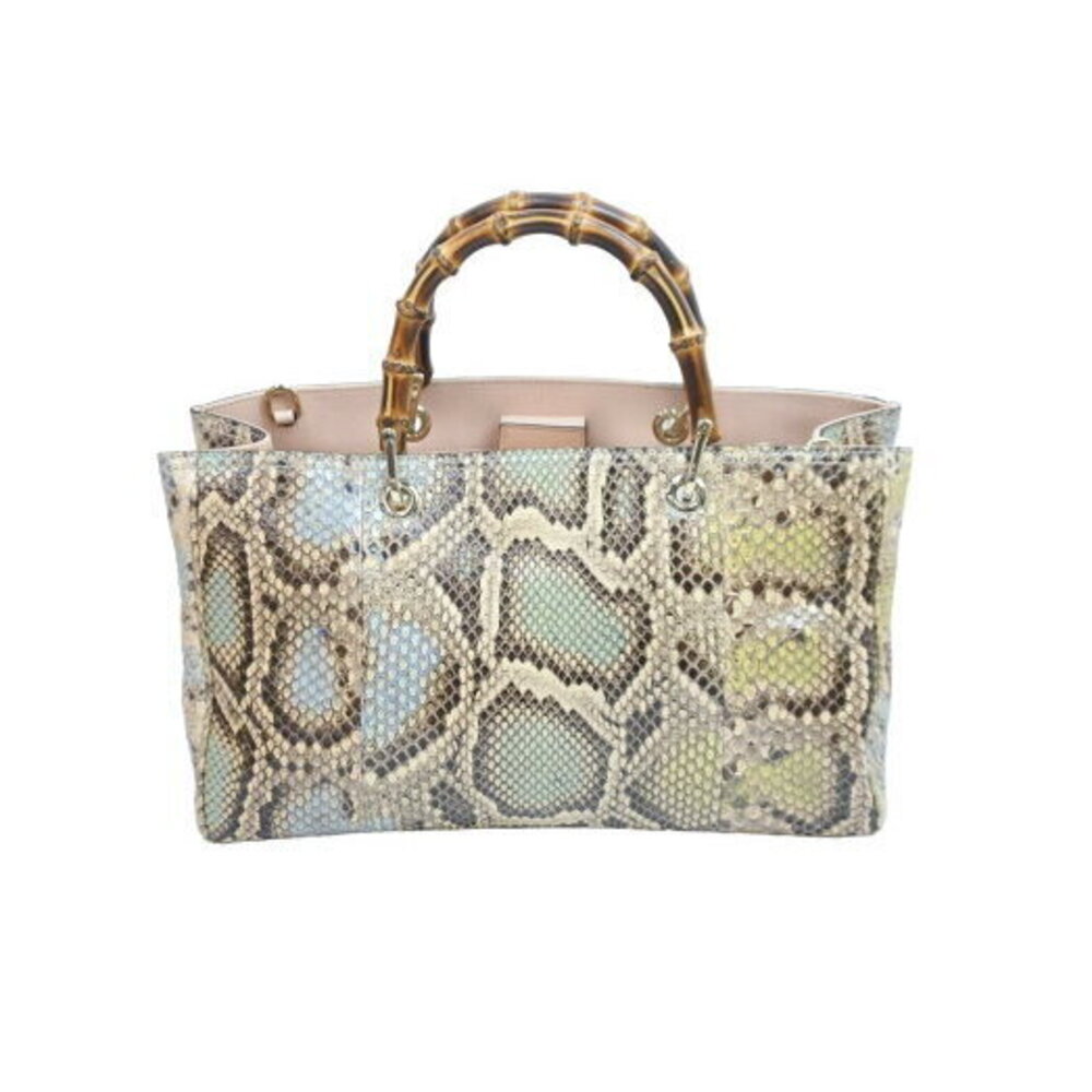 Gucci Bamboo Tote Bag Python Leather - image 1